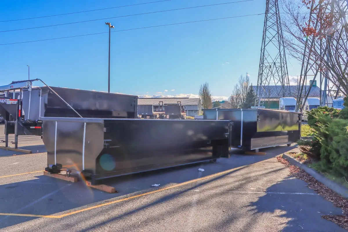 Roll-off dumpster ready for waste disposal at job site for Estate Cleanout Dumpster Rental in Acton